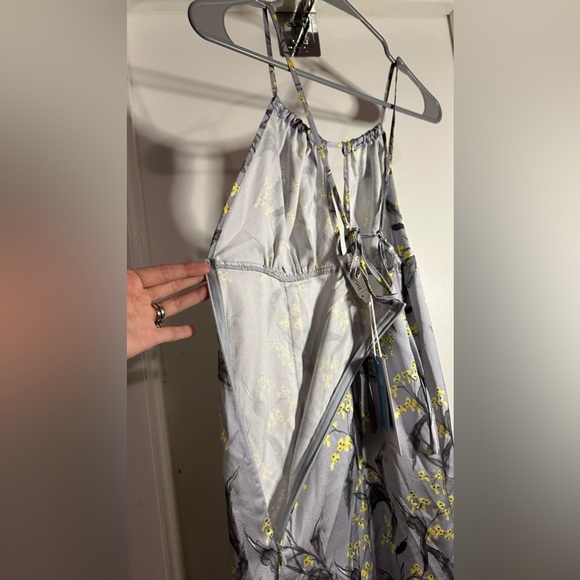 NWT Cupshe Floral Keyhole Midi Dress Gray Yellow Size Medium - Picture 9 of 9